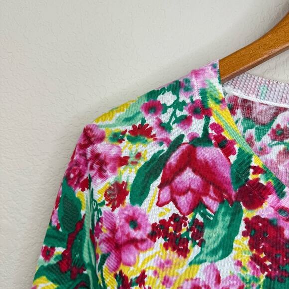 TALBOTS Charming Cardigan Button Front Spring Floral Multicolor Size XLP - Picture 5 of 13